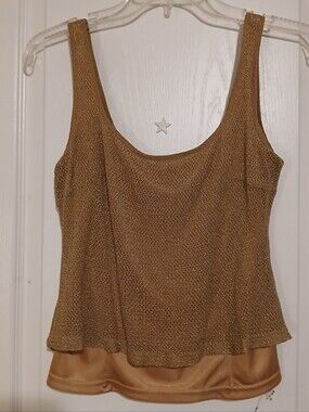 JS Collection Dressy Gold Tank - M